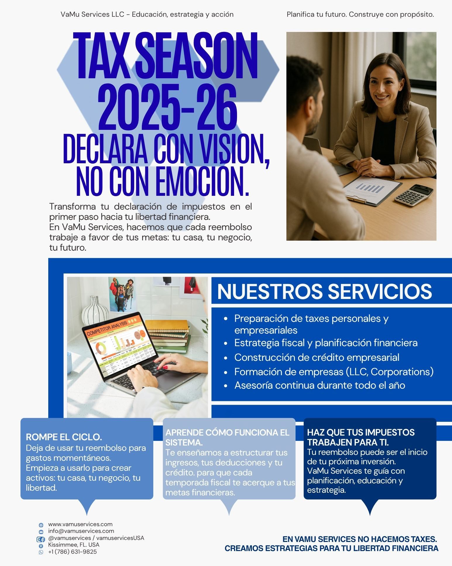 Rompe el ciclo. Sal del sistema. Vive con visi&oacute;n.

Durante a&ntilde;os nos hicieron creer que la temporada de impuestos es solo para esperar un reembolso&hellip;
Un dinero &ldquo;extra&rdquo; para gastar r&aacute;pido, sin prop&oacute;sito.
Pe