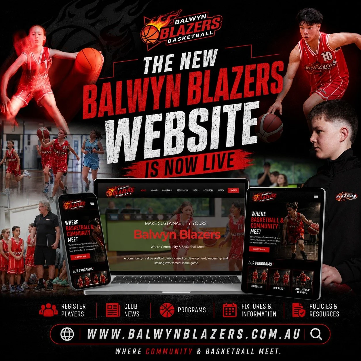 🔥 The New Balwyn Blazers Website is LIVE! 🔥

Everything our members need is now in one place.

🏀 Register for programs
📰 Keep up with club news
📅 Find important dates
👕 Shop merchandise
📚 Access club resources
📱 Browse on any device

Whether 