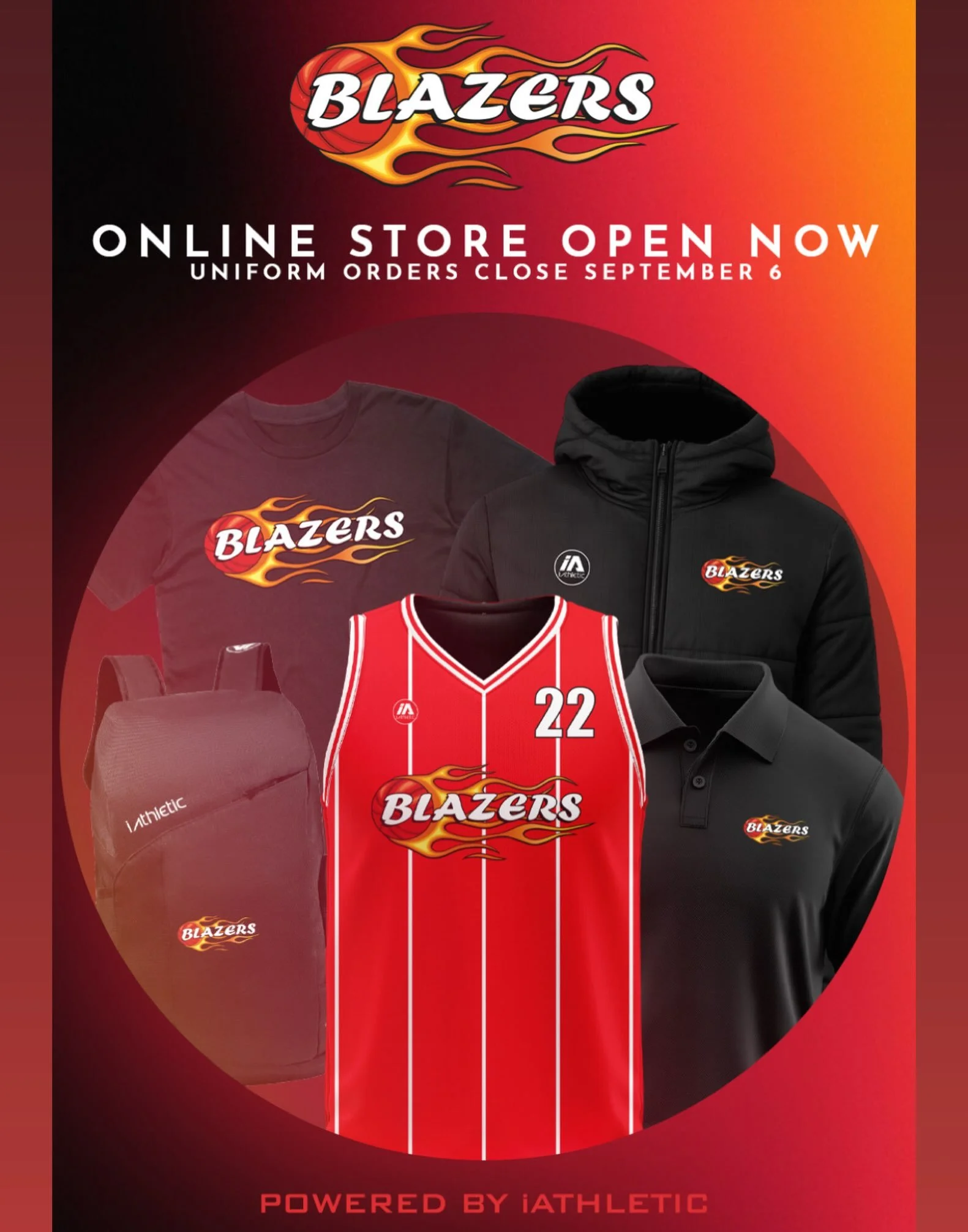 BIG NEWS, BLAZERS!
We&rsquo;re excited to announce our new partnership with iAthletic, bringing fresh new uniforms and merch to our club! This will include:

An awesome new online store
Heaps more Blazers merch
New uniform options
More gear for playe