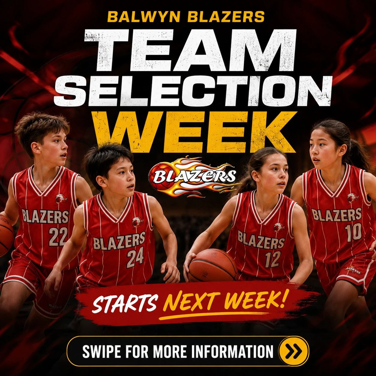 🏀 TEAM SELECTION WEEK IS ALMOST HERE! 🔥

Ready to pull on the red and white? Team Selection Week for our 2026/27 Summer Season starts next week, and we can't wait to welcome both returning and new players to the court.

Our goal is simple: place ev