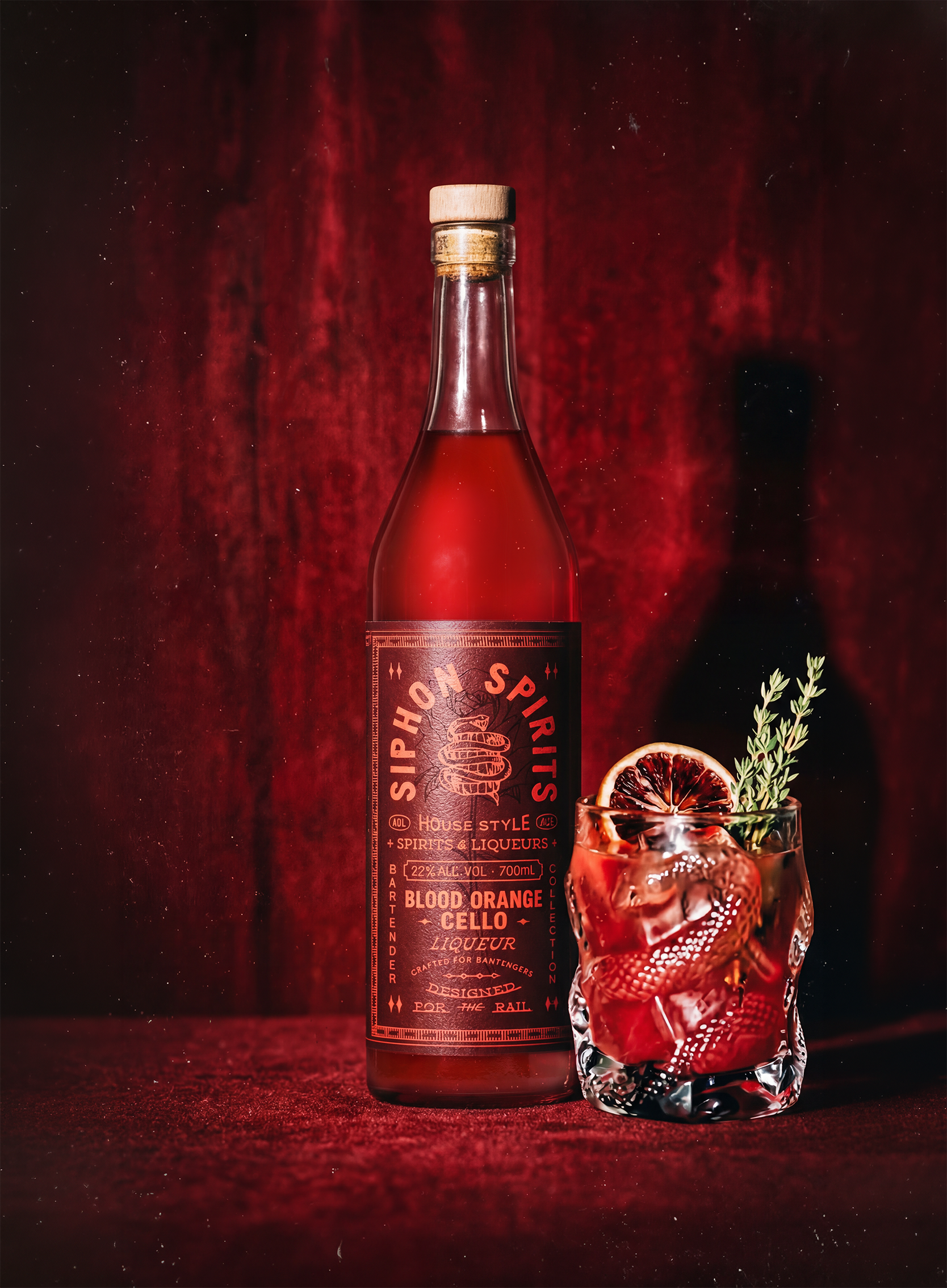 SIPHON SPIRITS BLOOD ORANGE CELLO LIQUEUR | 700mL | 22% ALC VOL