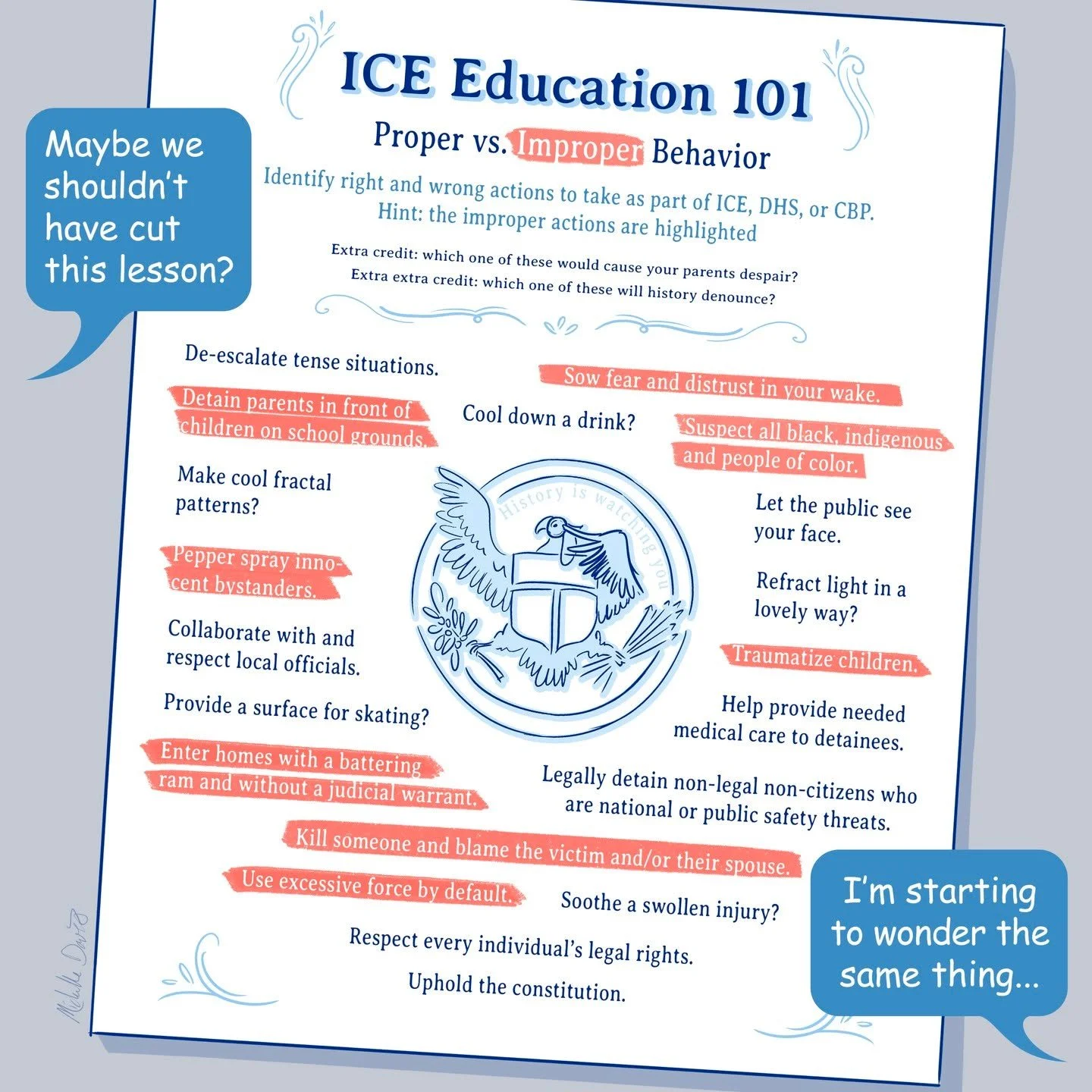 I sure wish I didn't feel compelled to make this political cartoon sort of thing. ICE's actions in Minneapolis and the Twin Cities are unbelievable, unnecessarily violent, illegal, with seemingly no accountability. (And no of course I don't condone a