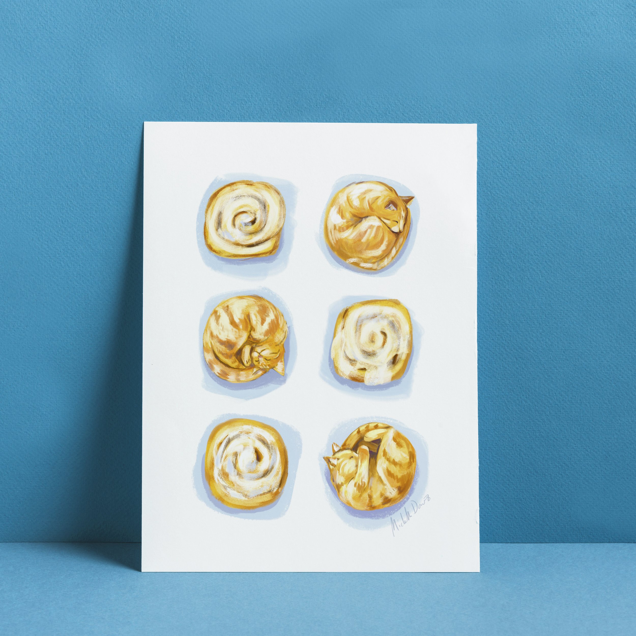 Art Print: Cinnamon Roll Cats