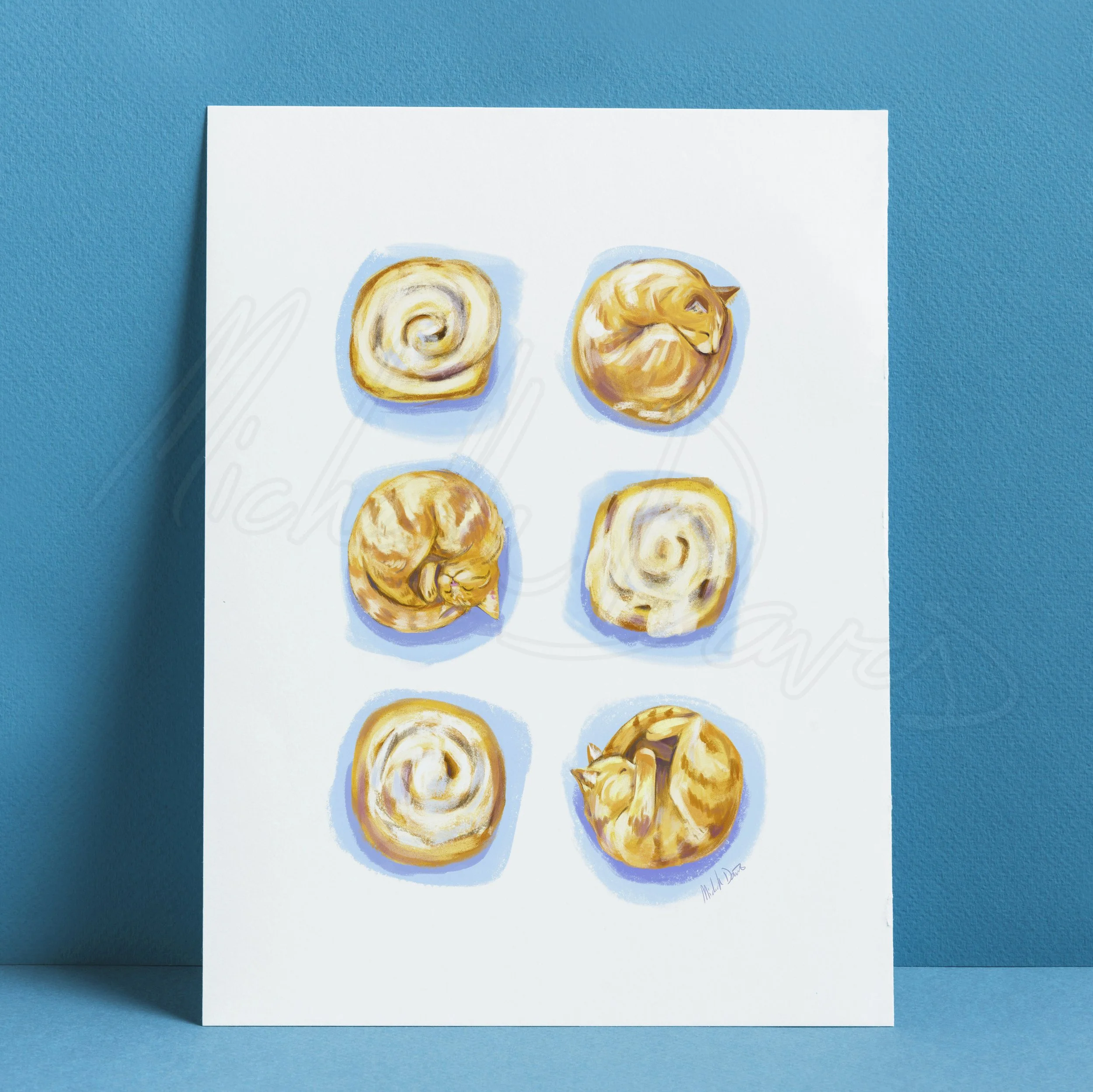 Art Print: Cinnamon Roll Cats
