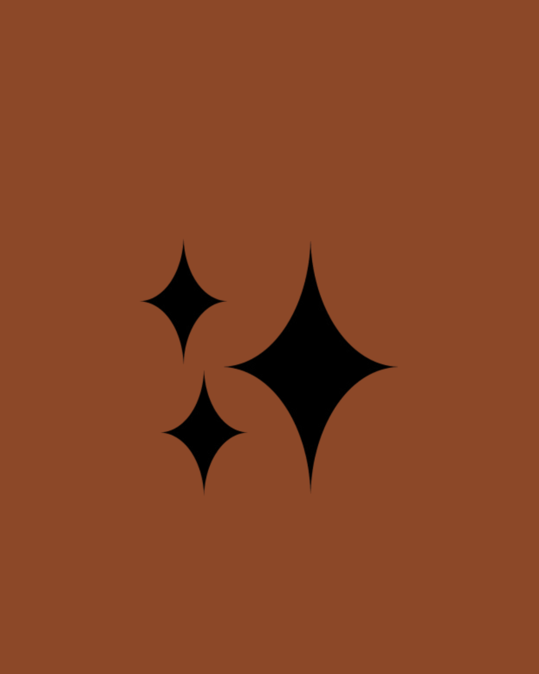 Black four-pointed stars on a brown background.
