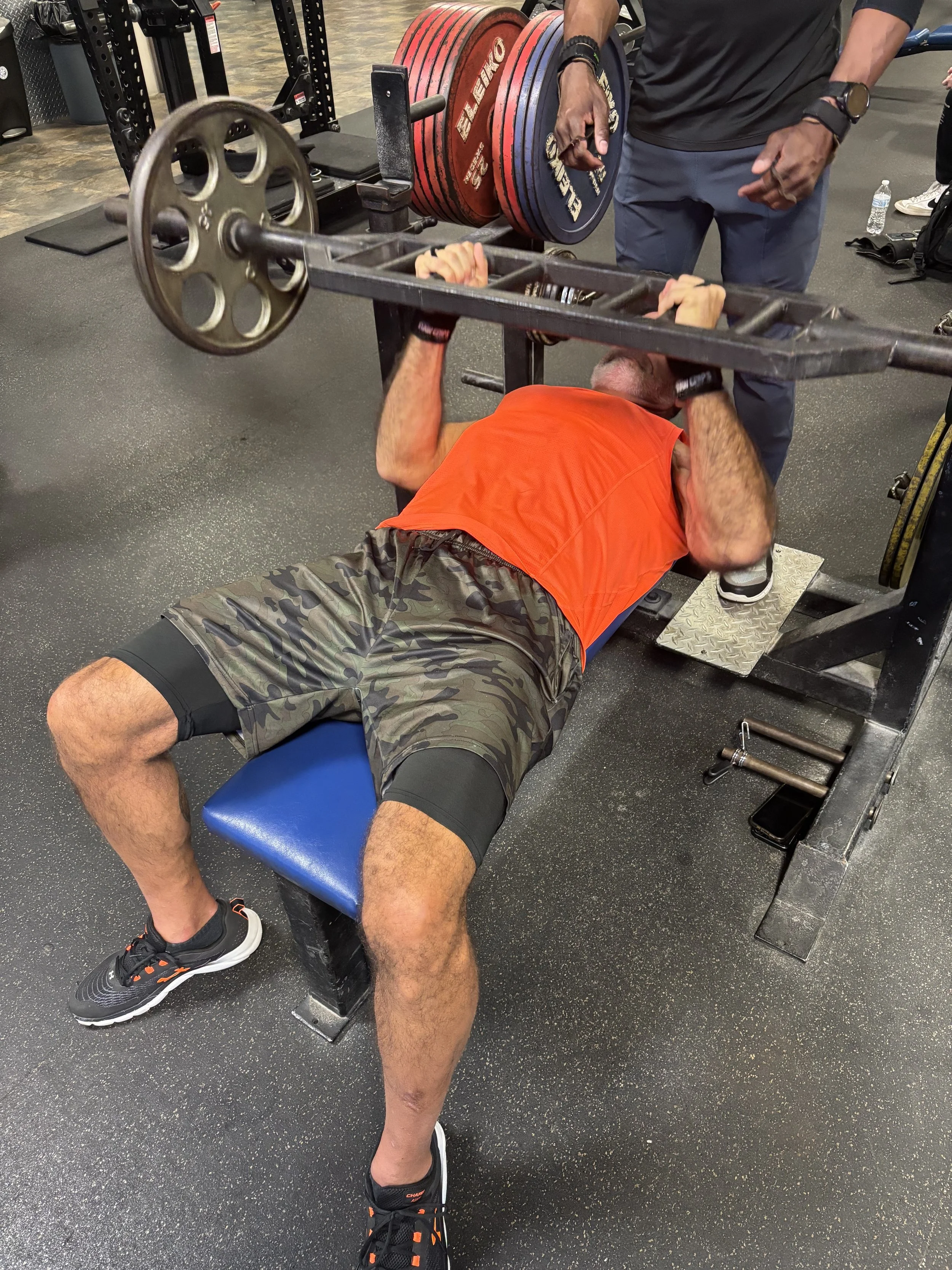 Jason lifting weights in KOG