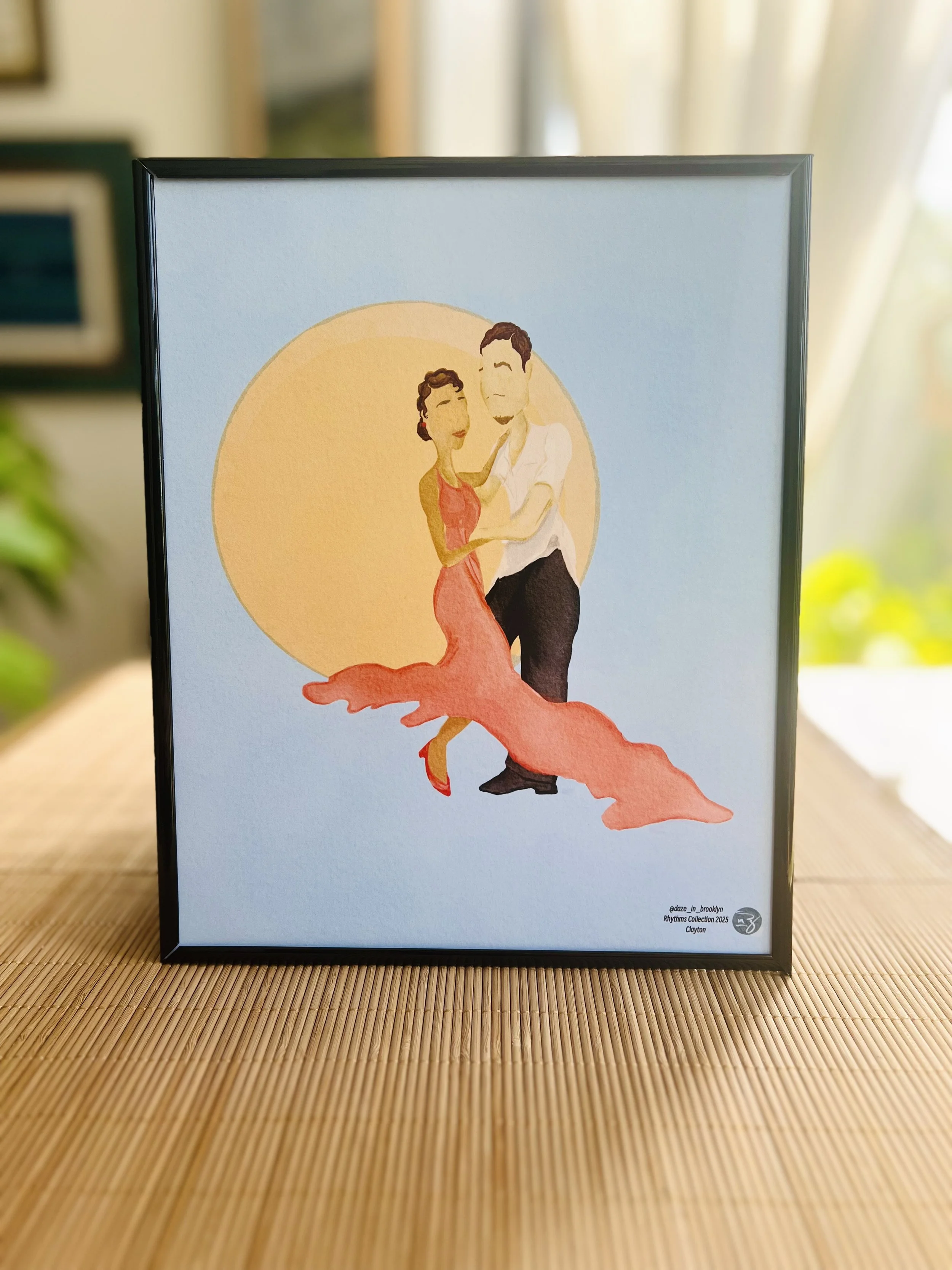 ‘Rhythm and Roots’ 
The hem of her dress, drawn in the shape of the map of Cuba, weaves a tapestry of dance, rhythm, and love—where roots and soul move in every beat.