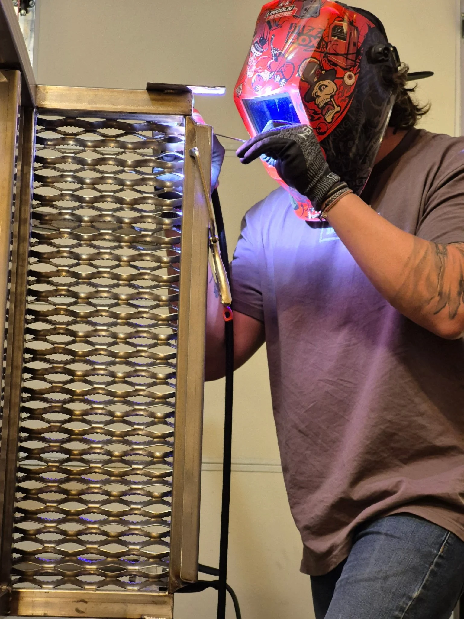 Welding the High Quality Stainless Steel Non-Slip Portable Stairs with Hand Rails