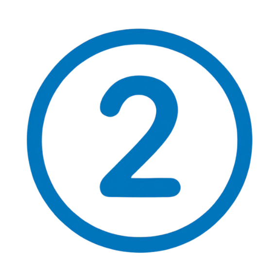 Blue number 2 inside a blue circle on a black background.