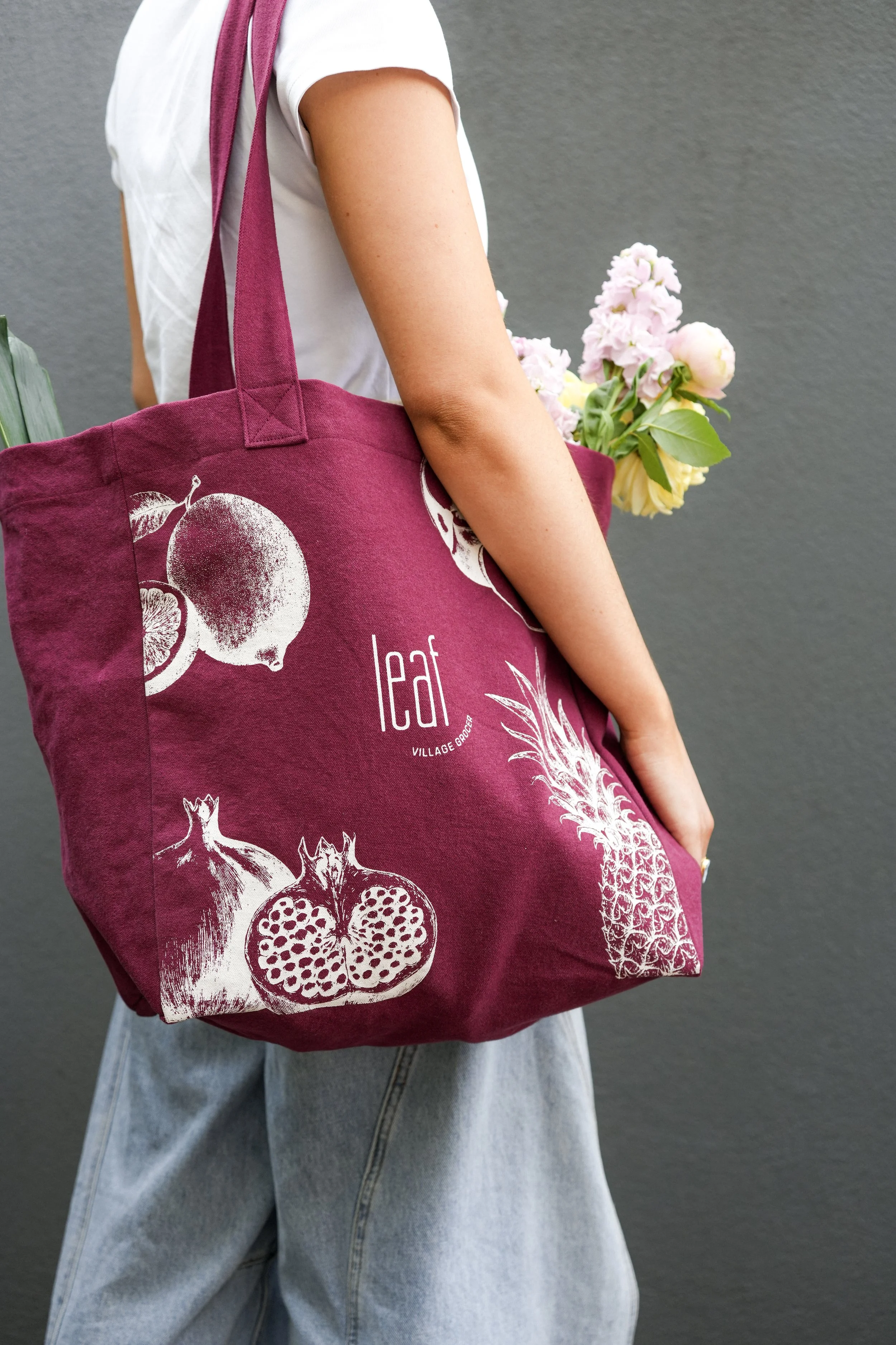 Leaf Tote - Beet