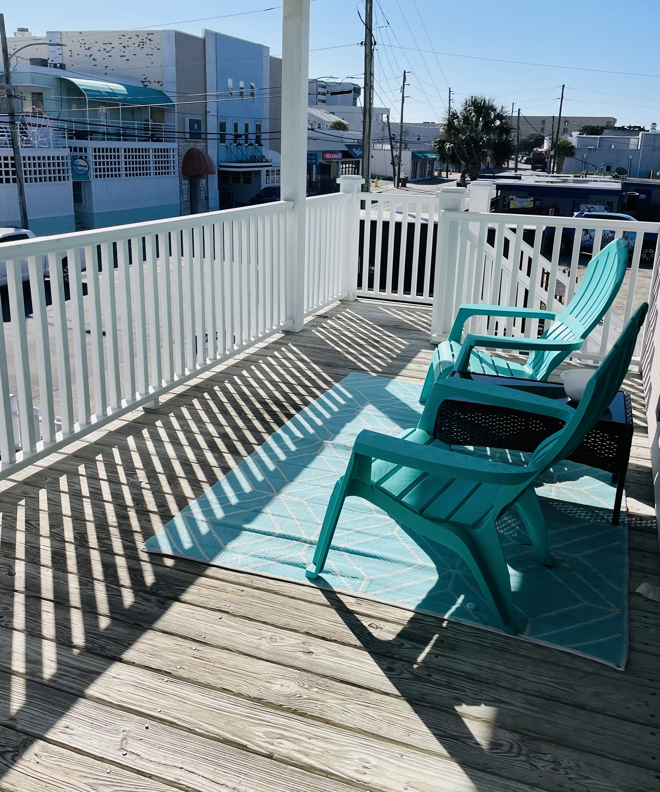 The Purple House, at Wrightsville Beach long -term rental porch with water views