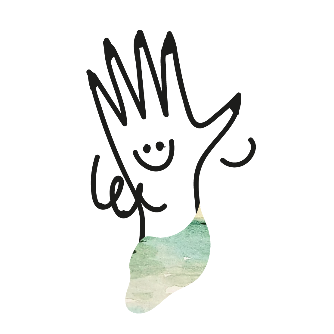 Silhouette of a cat sitting outdoors with a grassy background.