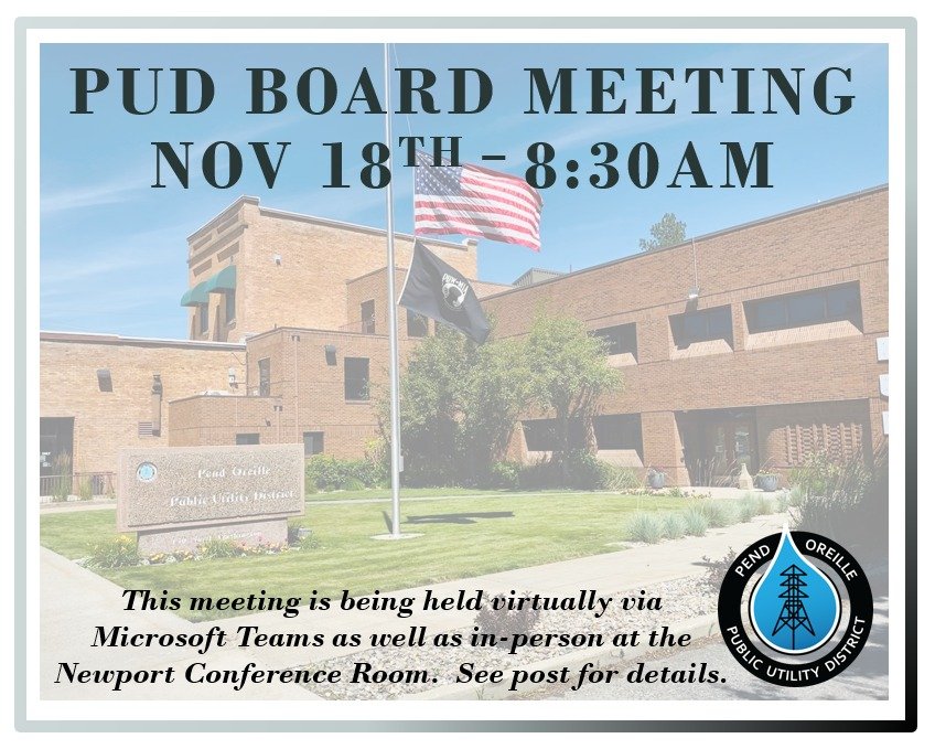 PUD BOARD MEETING OPEN TO THE PUBLIC