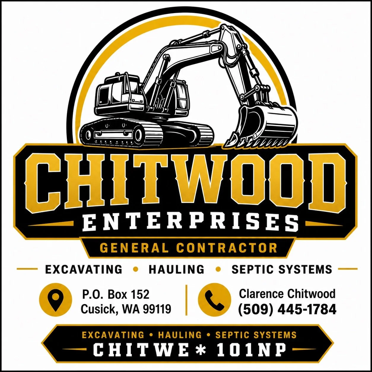 CHITWOOD ENTERPRISES
EXCAVATING, HAULING AND SEPTIC SYSTEMS