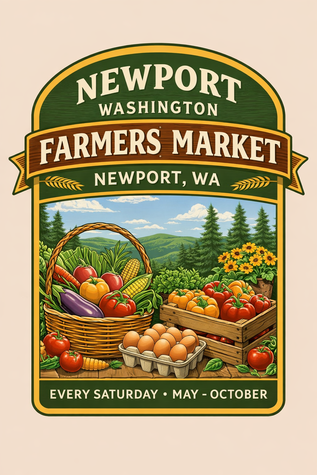 Newport Wa, Farmers Market runs every Saturday from early May to the end of October. Shop Local vendors!