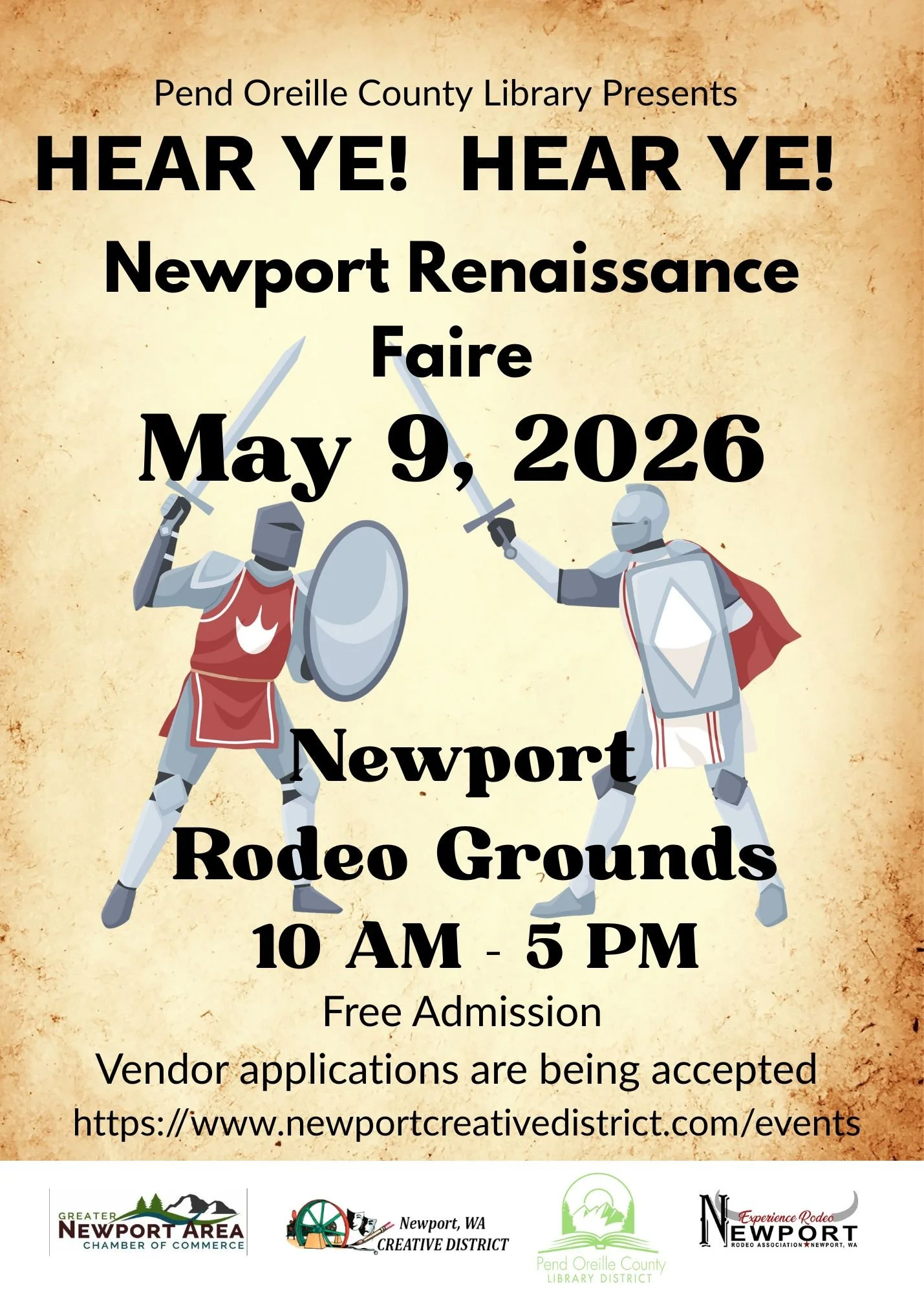 The Newport Renaissance Faire is a highly anticipated annual event in Newport, Washington, bringing history to life each year at the Newport Rodeo Grounds with live entertainment, medieval reenactments, local vendors, and family-friendly activities; 