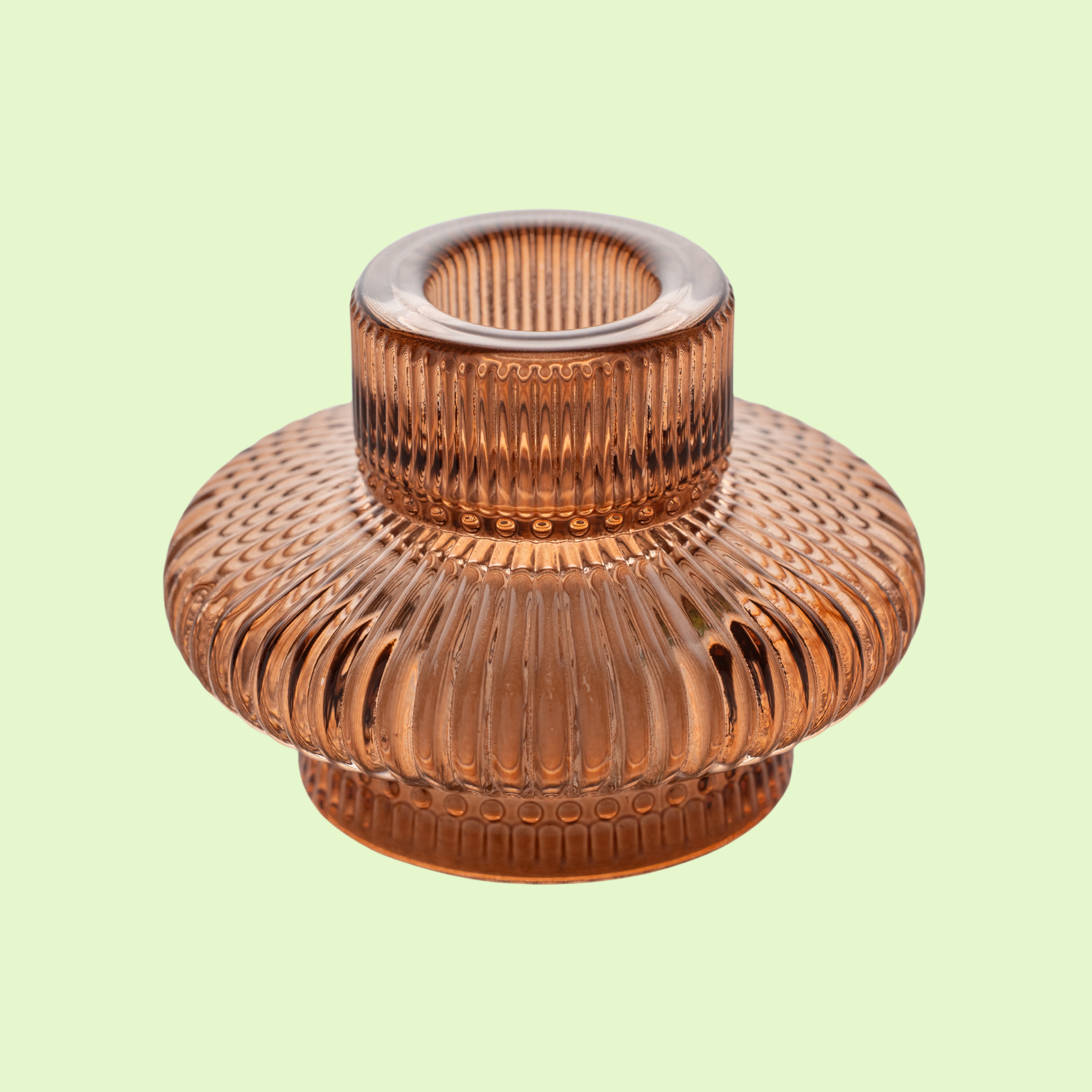 Ribbed Choc Candle Holder
