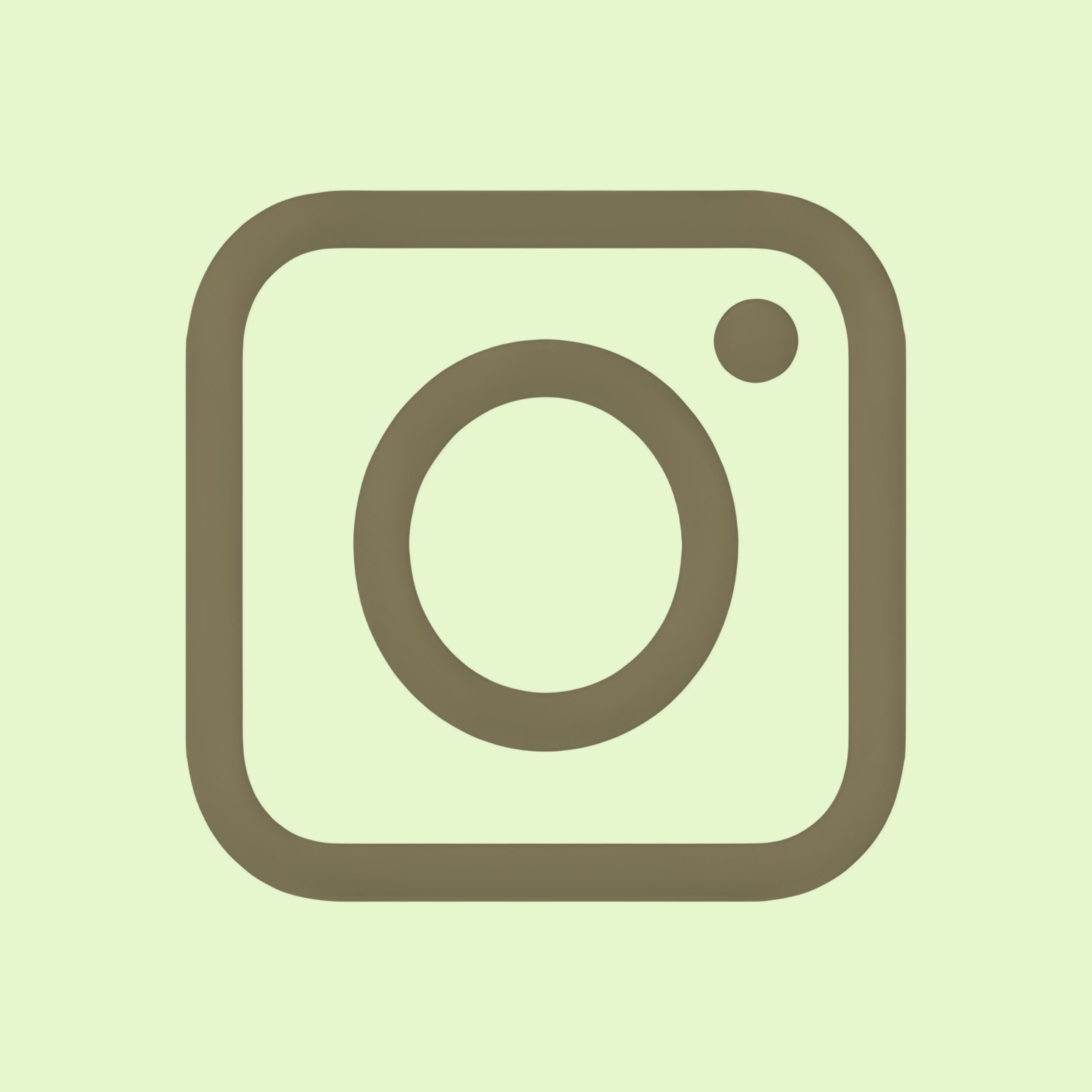 Instagram logo icon with a lime green background.