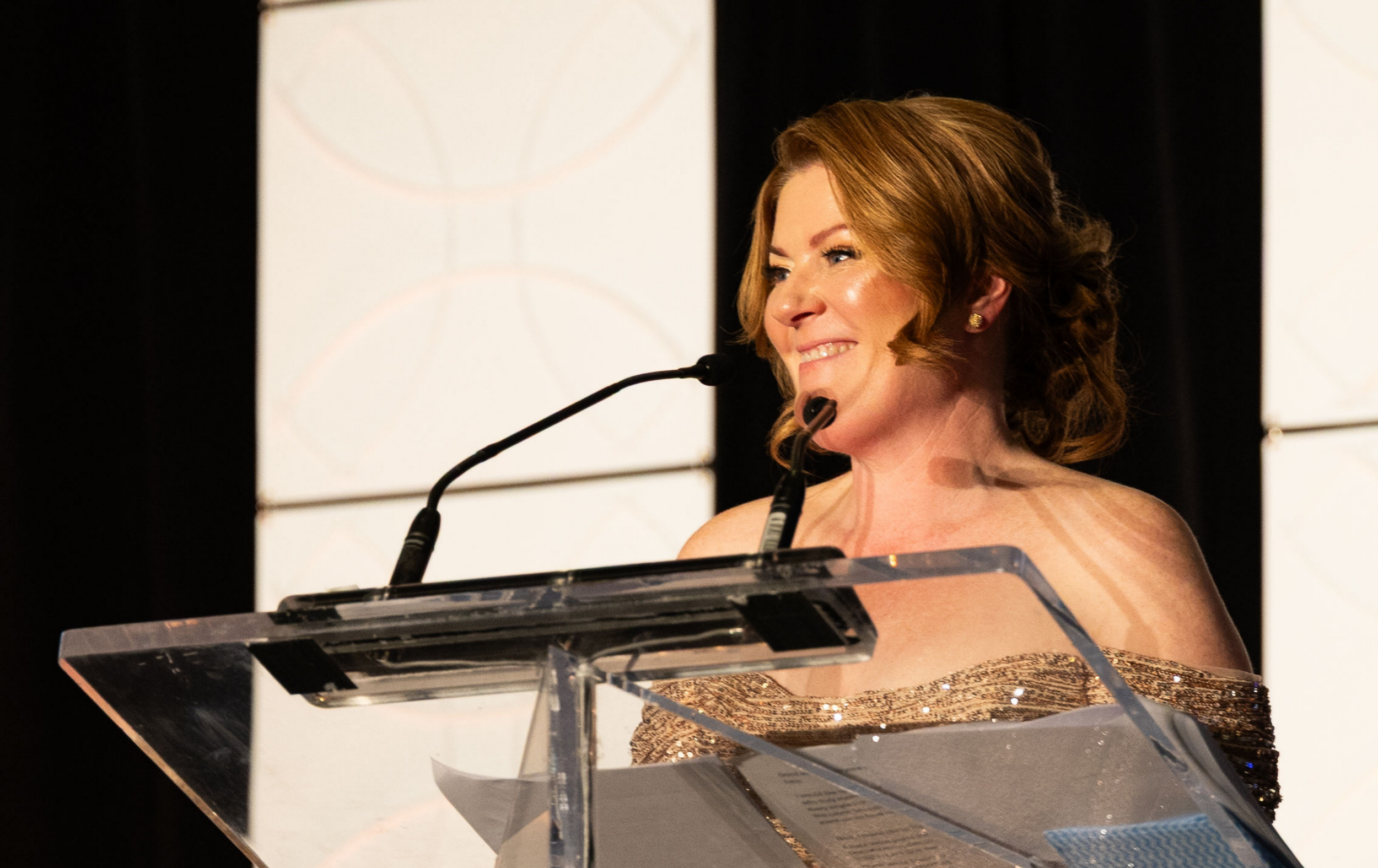 Mary Tibbetts speaking at the MS Nation An Evening for MS annual gala 2026