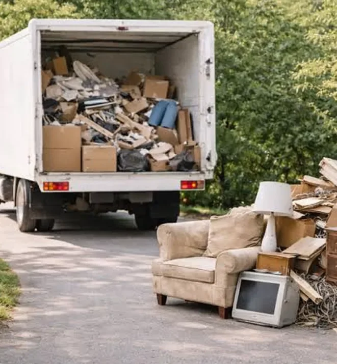 Junk and furniture cleared from an inherited property ahead of a cash home buyout