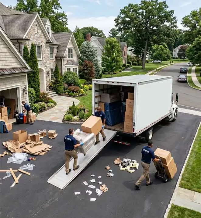 Professional junk removal team preparing a Fairfield County property for sale