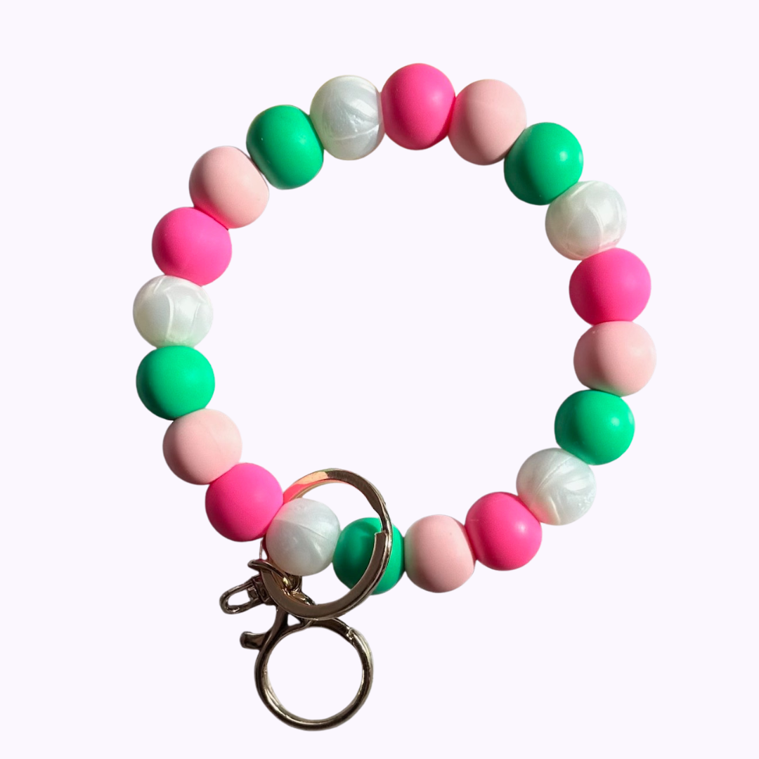 Kelly Green, Pink, White Pearl