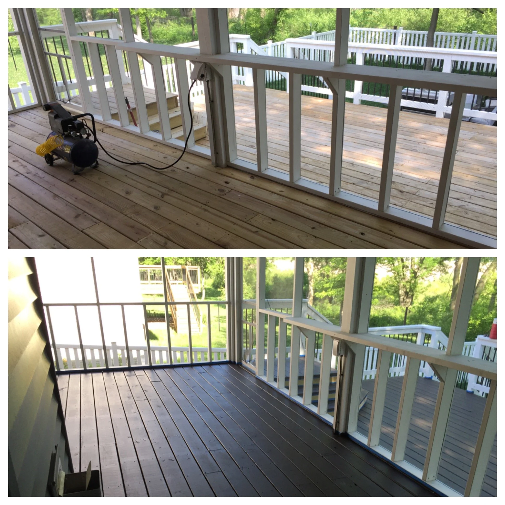 Deck Staining Before & After