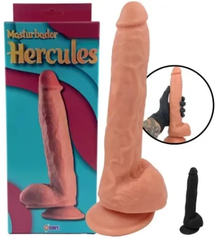 DILDO SUPER REALISTA GRANDE CON CHUPA HERCULES 29 CM.webp