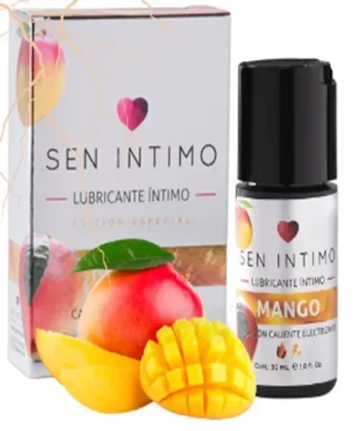 LUBRICANTE ELECTRIZANTE MANGO CALIENTE SEN INTIMO 30ML.webp