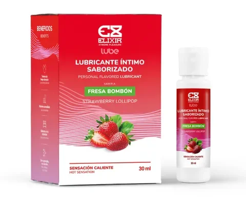 LUBRICANTE SABORIZADO FRESA BOMBON ELIXIR.webp