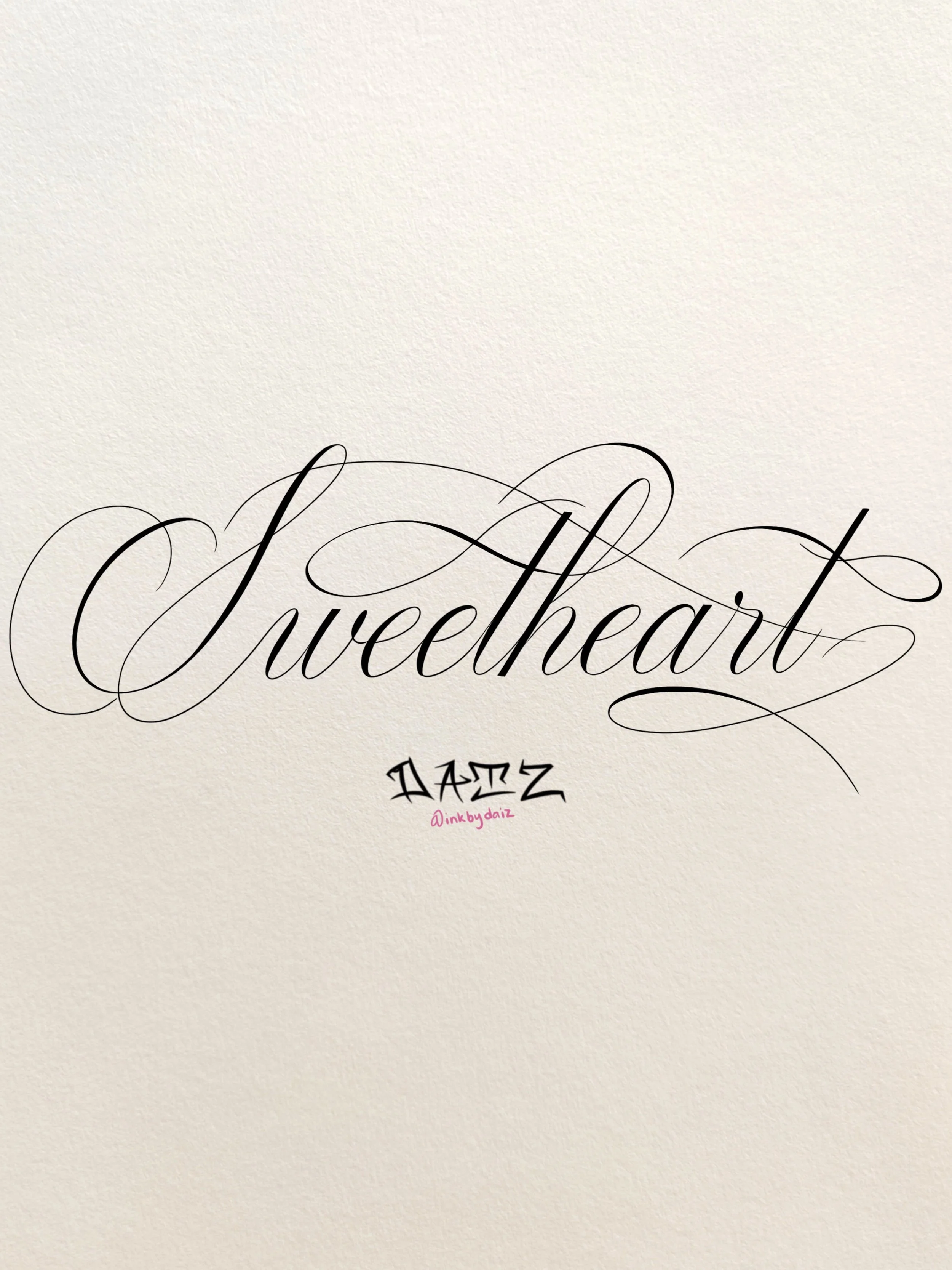 "sweetheart" large script