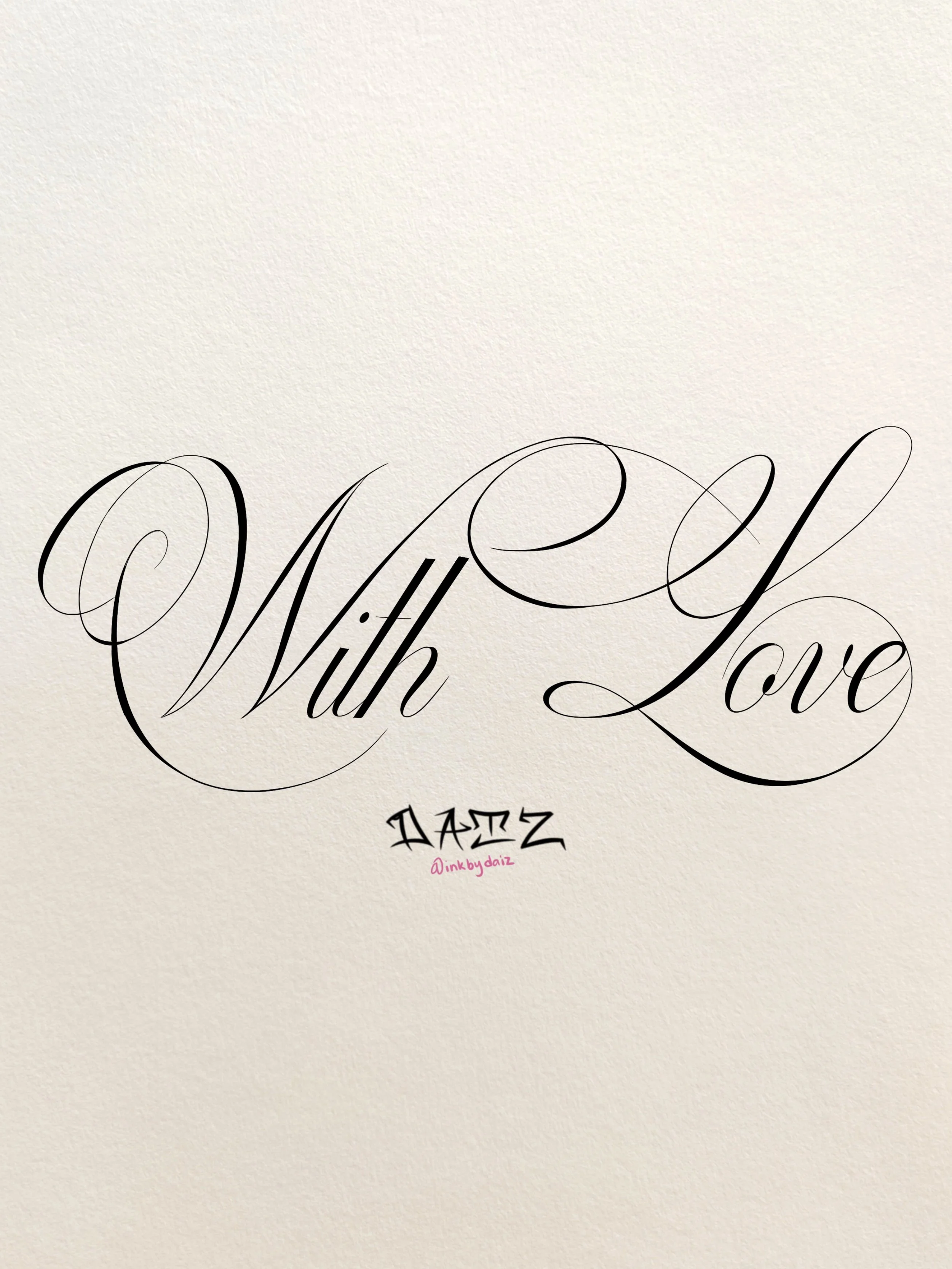 "With Love" Large Script