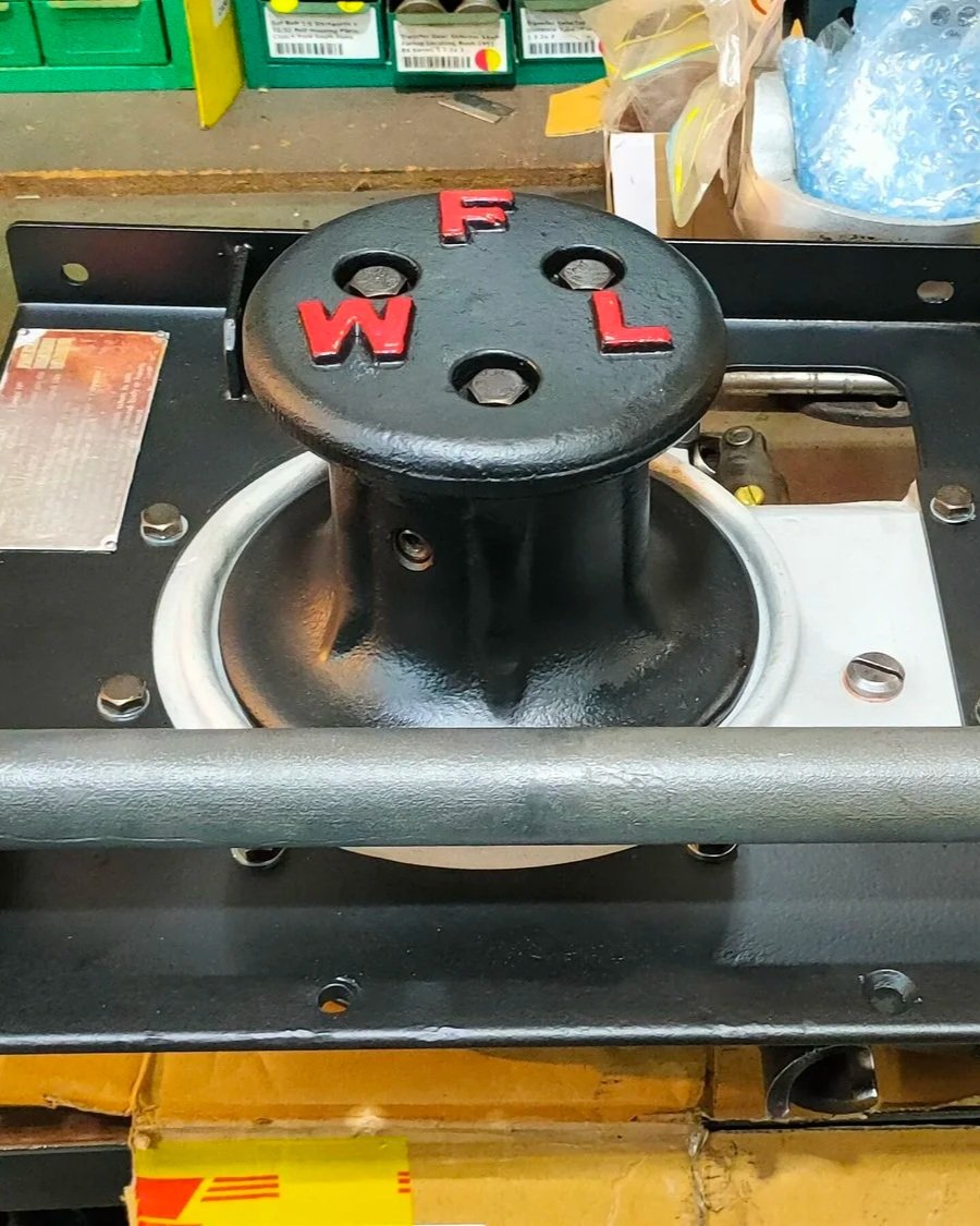 A capstan winch—a Series optional extra—restored by Series Magic 