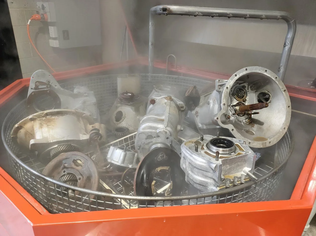 Our industrial parts washer is gentle on parts but makes light work of Series grime