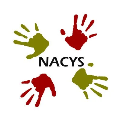 Four colorful handprints surrounding the acronym 'NACYs' in black text.