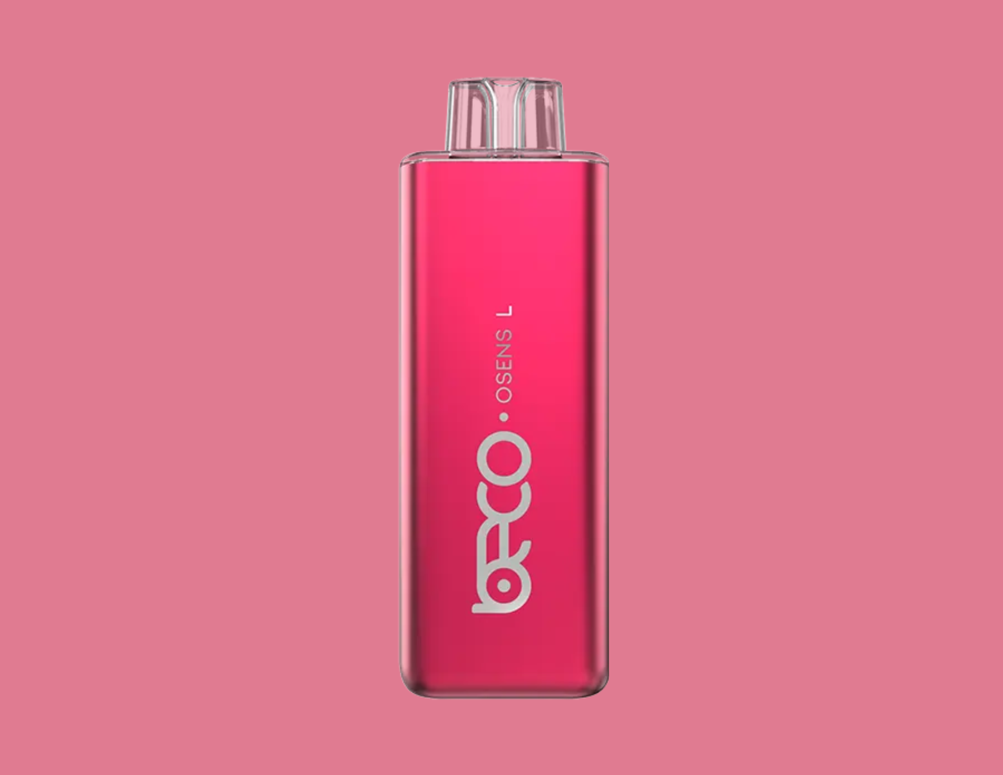 A pink bottle with white text that reads 'LORO' and 'OSENS L', set against a pink background.