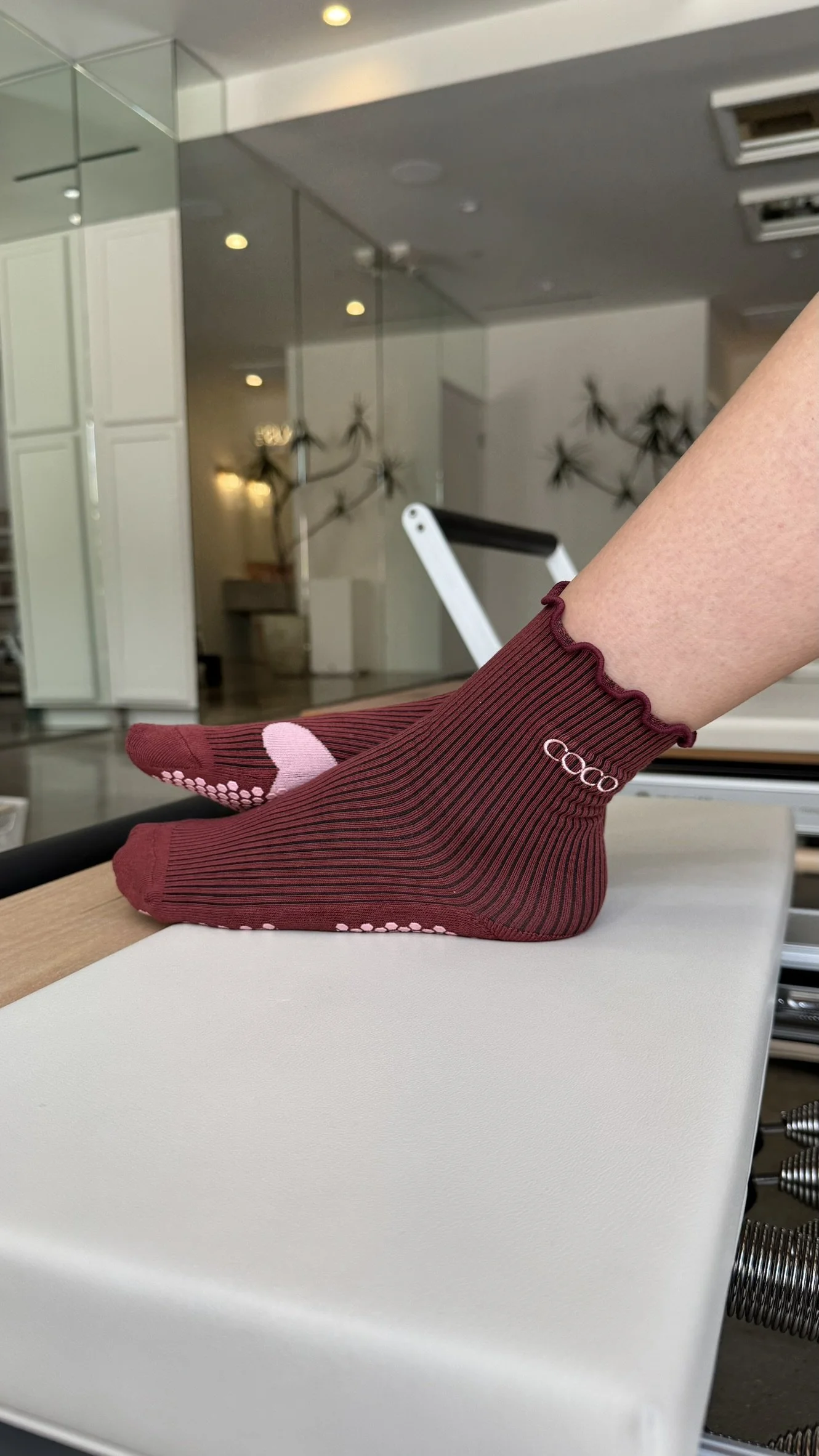 Socks Marroon Heart