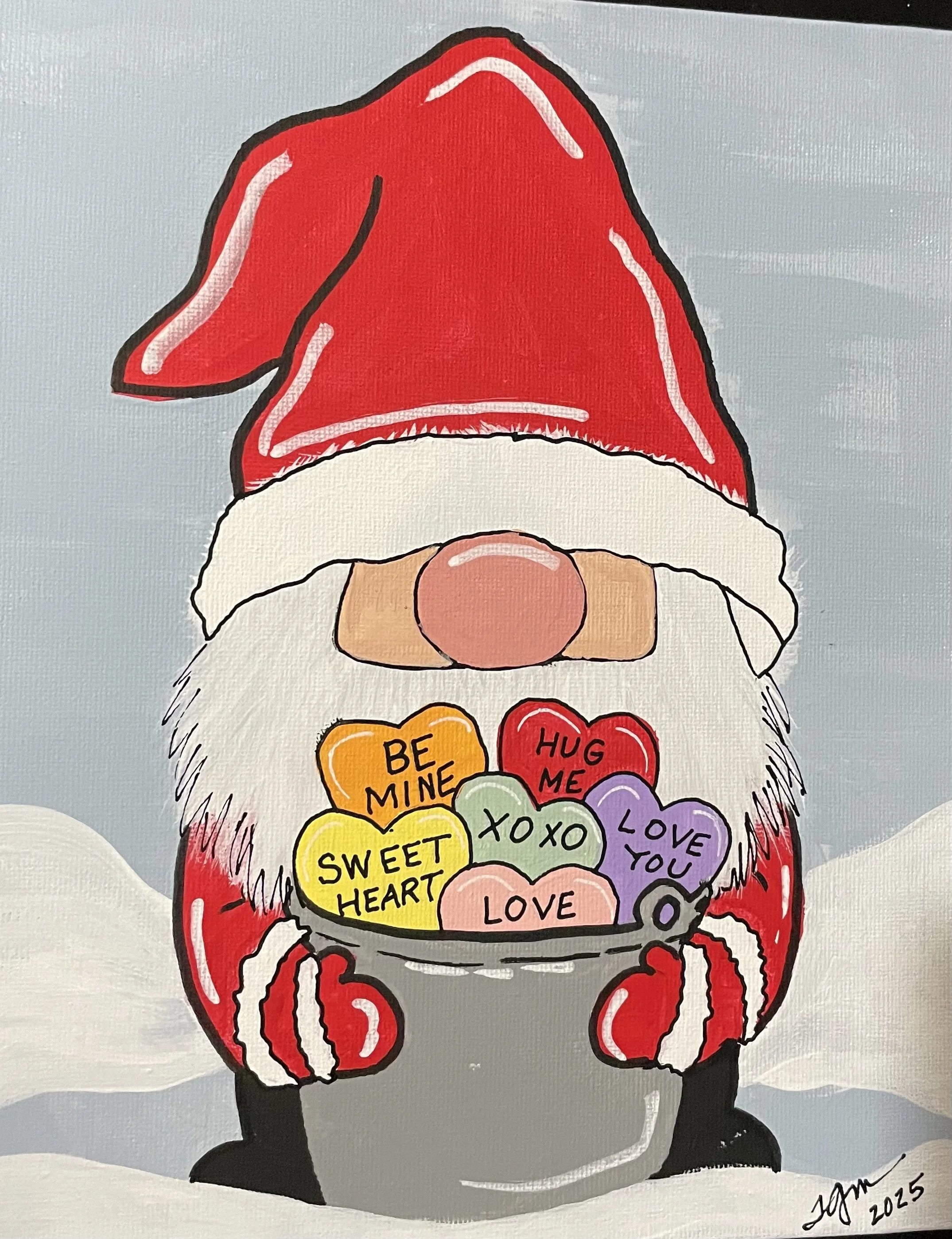 Gnome with Candy Hearts