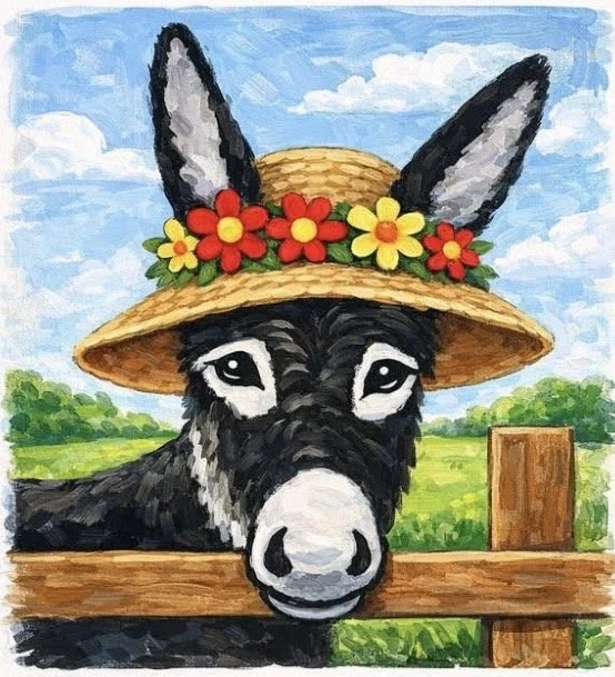Spring Bonnet Donkey