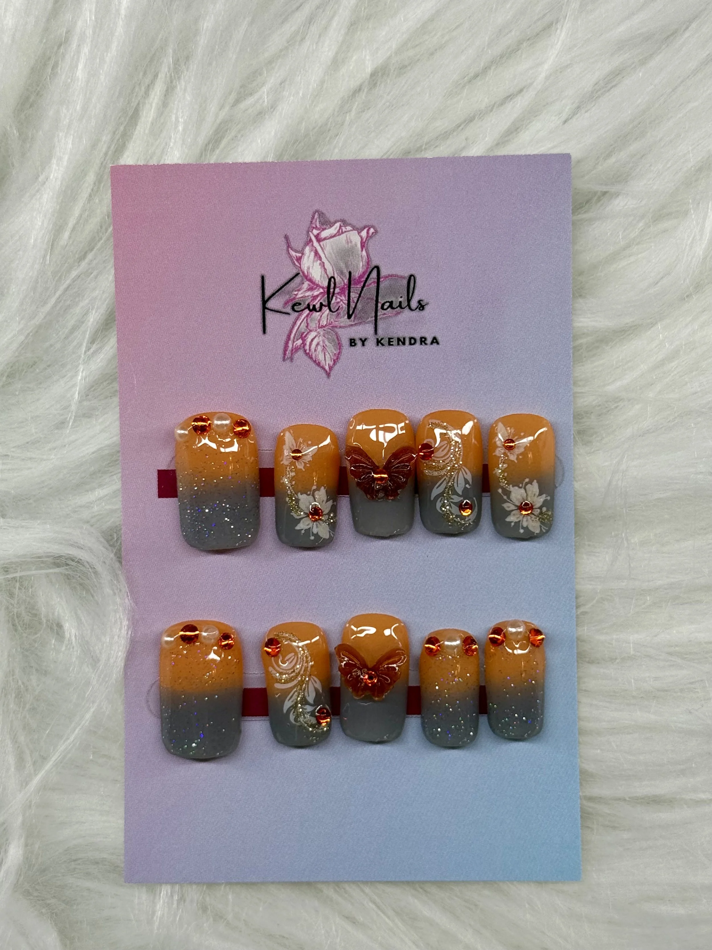 Gray French - Press on Nail Set