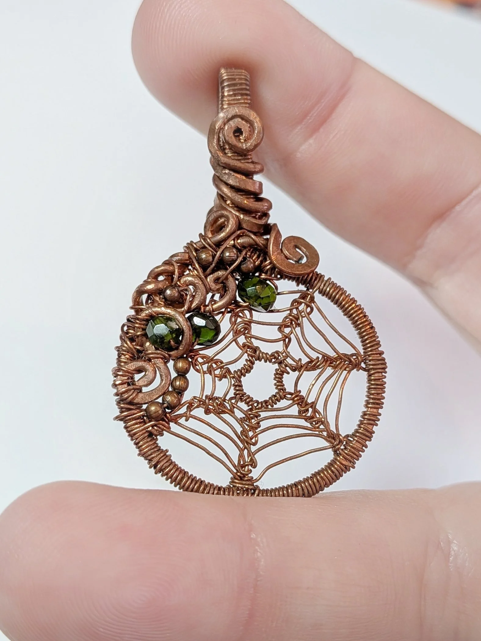 Chrome Diopside in Spider Web
