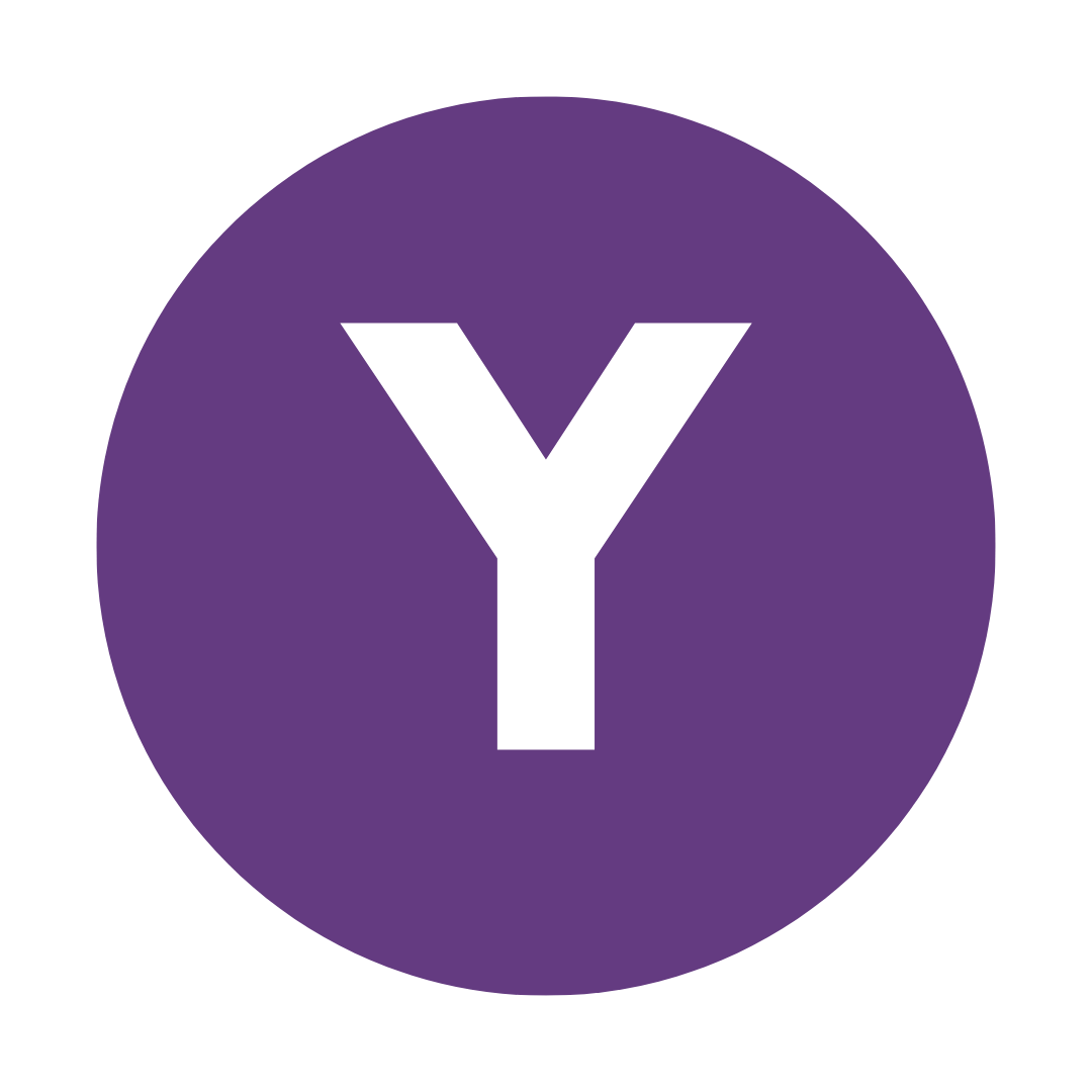 Beyond CFO - Purple circular background with a large white letter Y in the center.