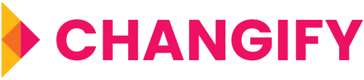 The word 'CHANGIFY' in bold pink letters with a multicolored arrow pointing to the right on the left side.