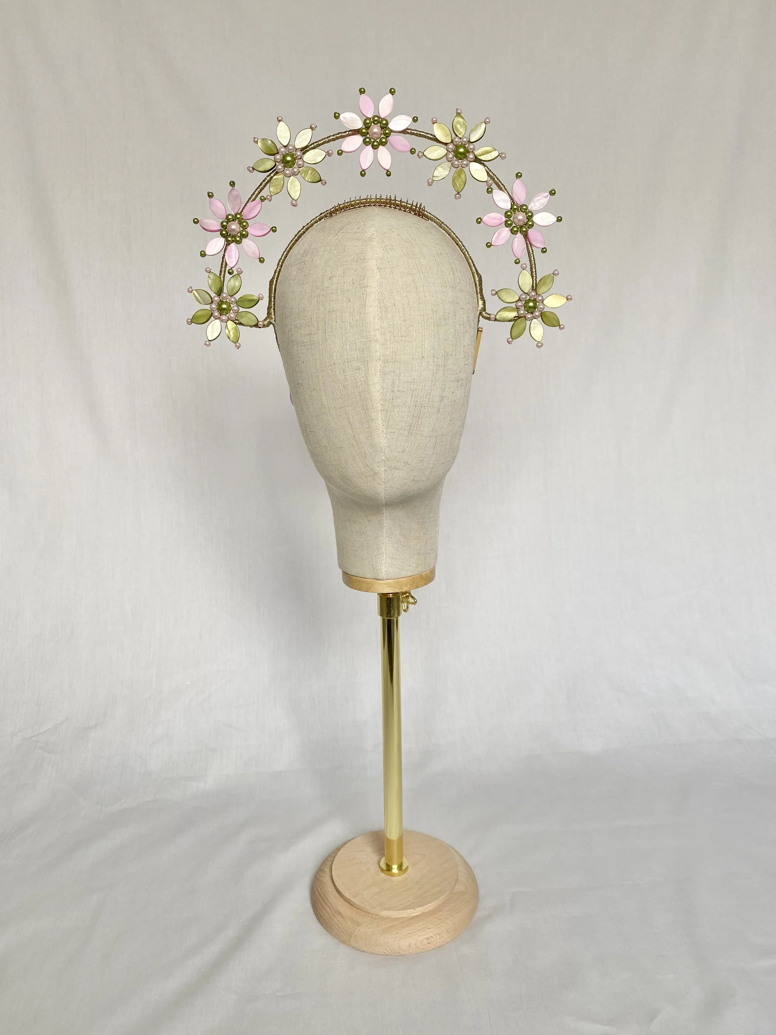Beaded Shell Flower Crown - Pink & Green 
Hire $40 per week - Retail $265