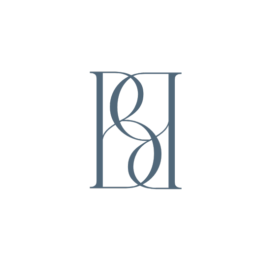 A logo with the letters B and B intertwined in a stylish, thin font, in blue. The B and B stand for Bunch & Bird.
