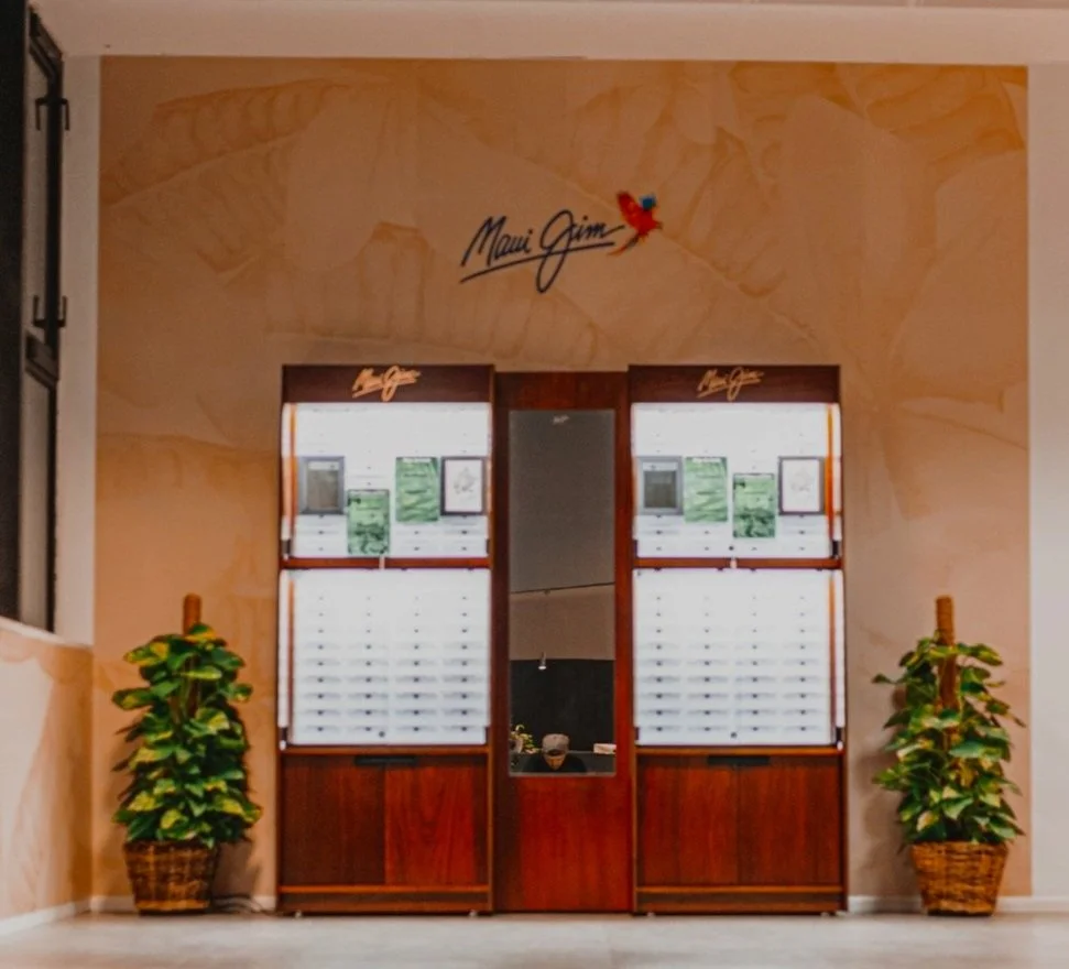 Maui Jim Bespoke Display Concept for Ibiza & Mallorca Private Aviation Lounge Airport, designed, manufactured and installed by Vision Creative Visual Marketing 