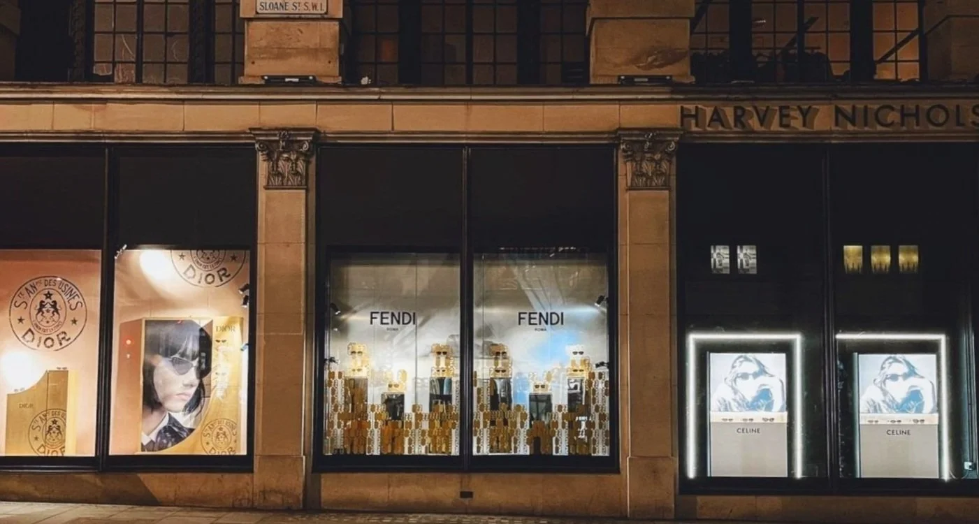 Dior, Fendi and Celine Retail Window Displays for Harvey Nichols London Sloane Street Created Manufactured and Installed By Vision Creative Visual Marketing Company