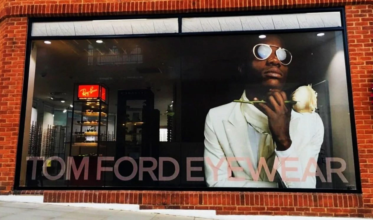 Tom Ford, Retail Window Vinyl Installation at Eye Academy in Windsor