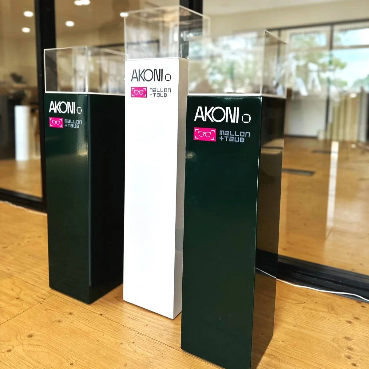 Akoni Eyewear Pedestals created for Akoni Group x Mallon + Taub, Marylebone High Street, London