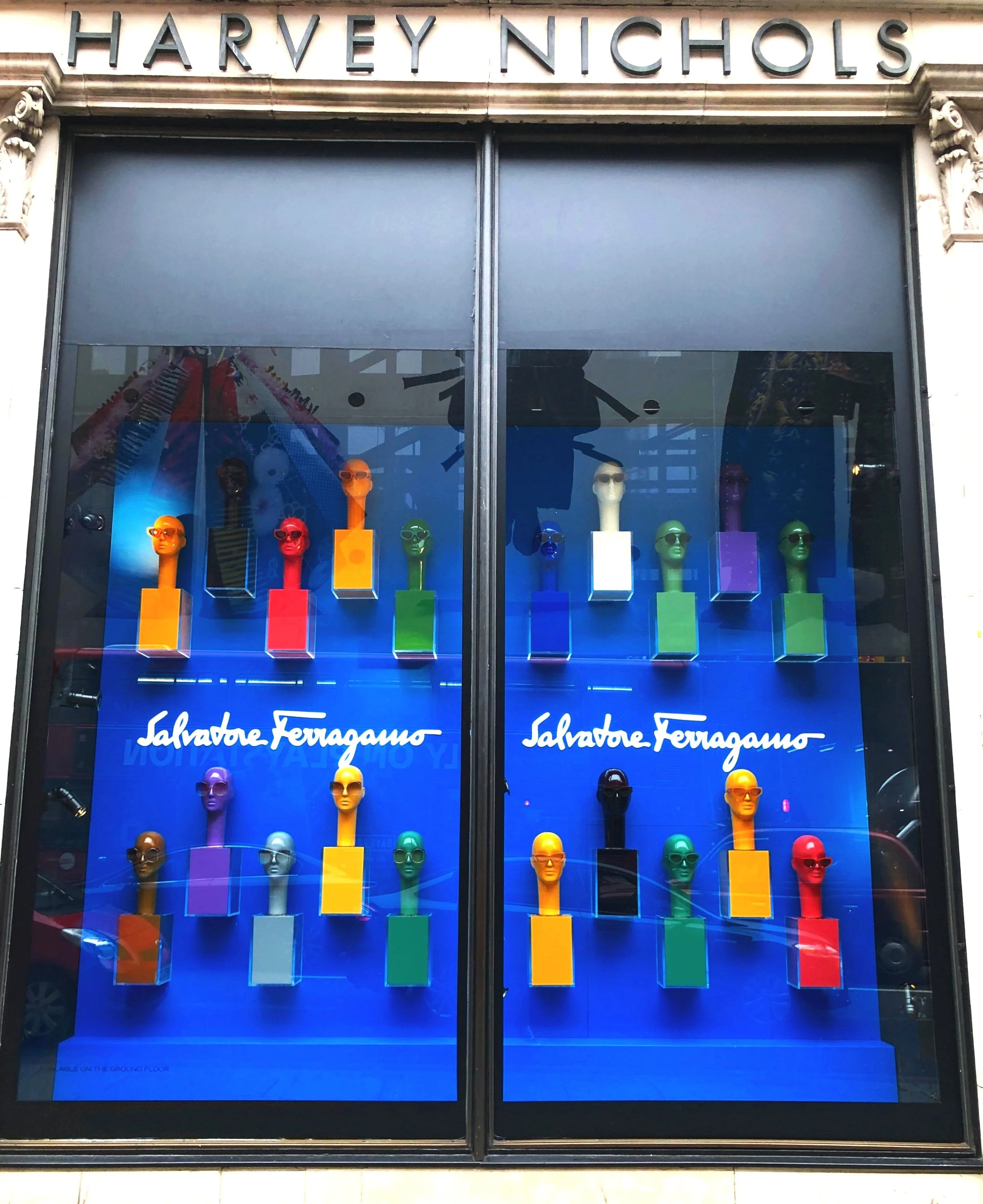 Salvatore Ferragamo Retail Window Display for Harvey Nichols Sloane Street. Created and Installed by Vision Creative Visual Marketing Agency